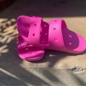 Pink crocs
